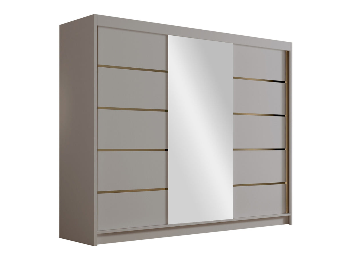 Gardróbszekrény Szafa AMBER 250 VII, Szín: Kasmír, Tükör: Igen