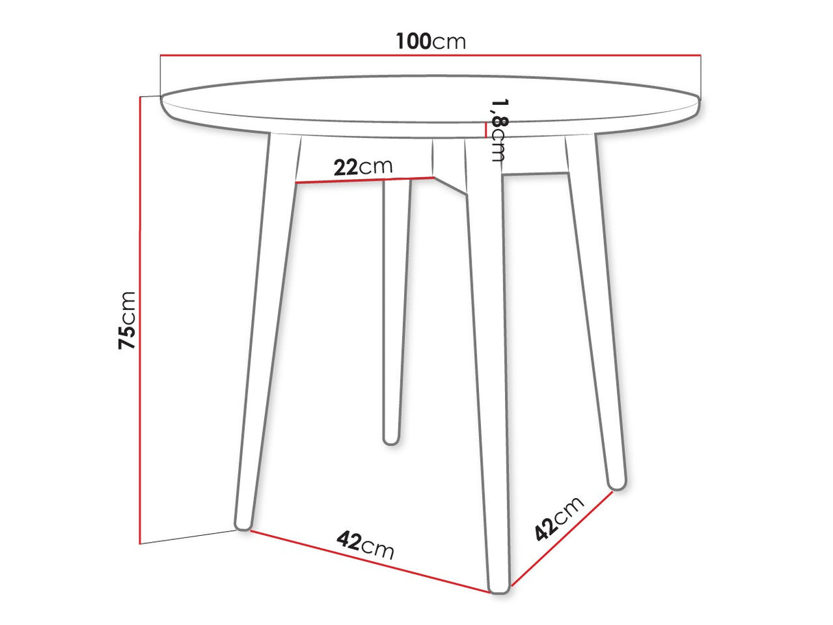 Asztal INES FI 100 (Vidariko), Szín: Barna