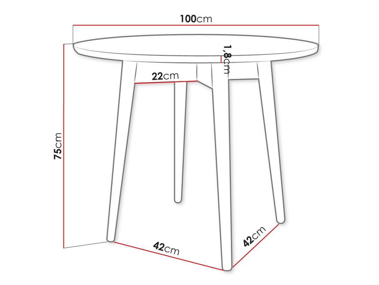 Asztal INES FI 100 (Vidariko), Szín: Fekete