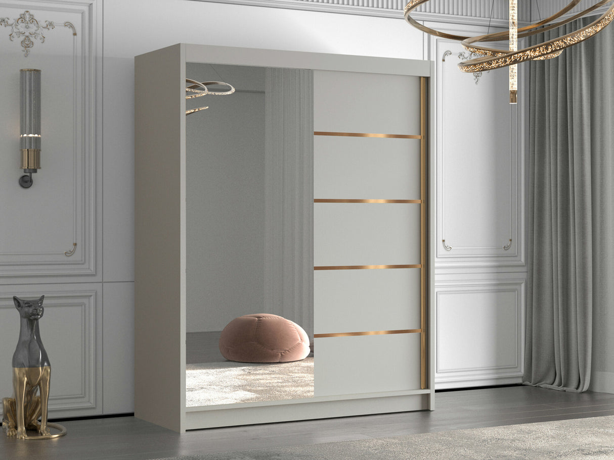 Gardróbszekrény Szafa FLAVIO 150 III, Szín: Kasmír, Tükör: Igen