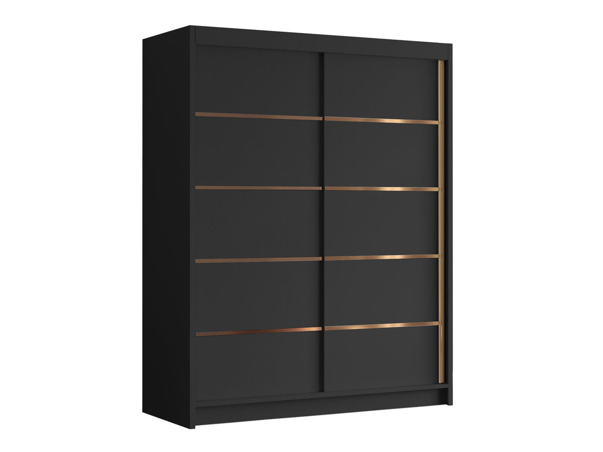 Gardróbszekrény Szafa FLAVIO 150 III, Szín: Fekete, Tükör: Nem