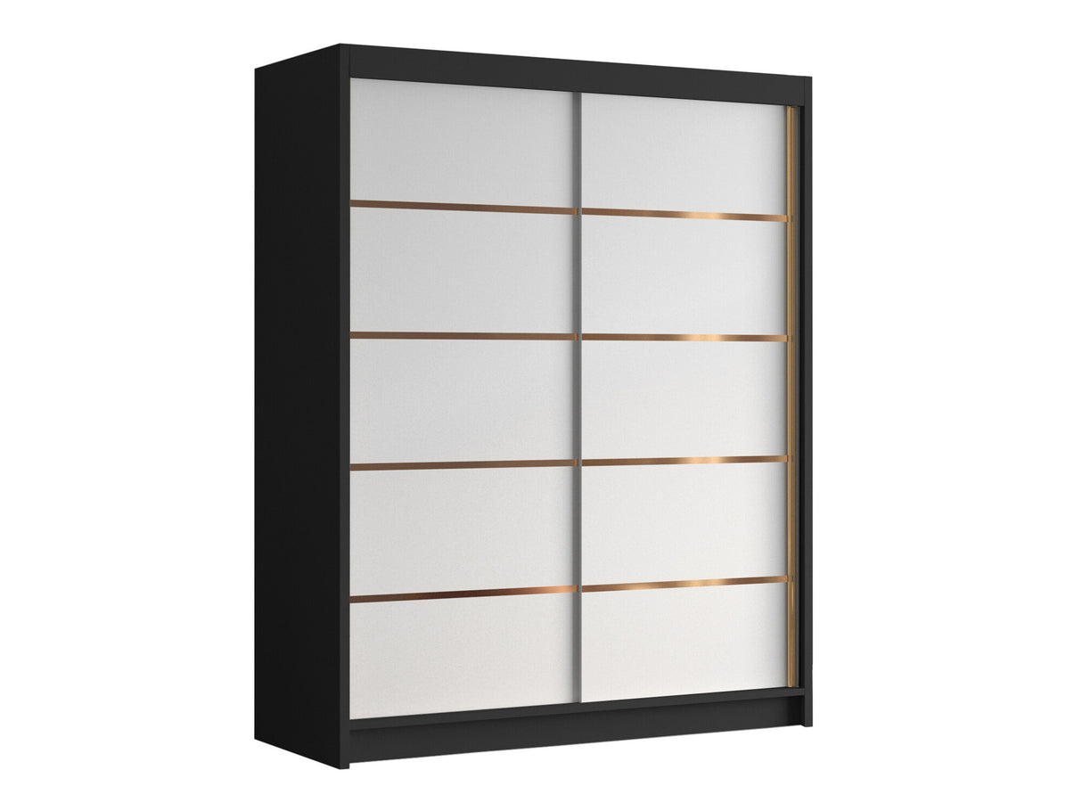 Gardróbszekrény Szafa FLAVIO 150 III, Szín: Fekete +Fehér, Tükör: Nem