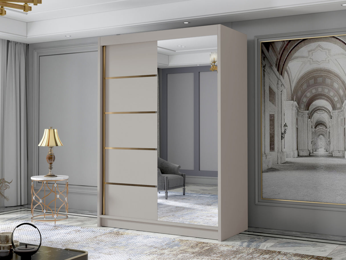 Gardróbszekrény Szafa LUNGO 120 III, Szín: Kasmír, Tükör: Igen