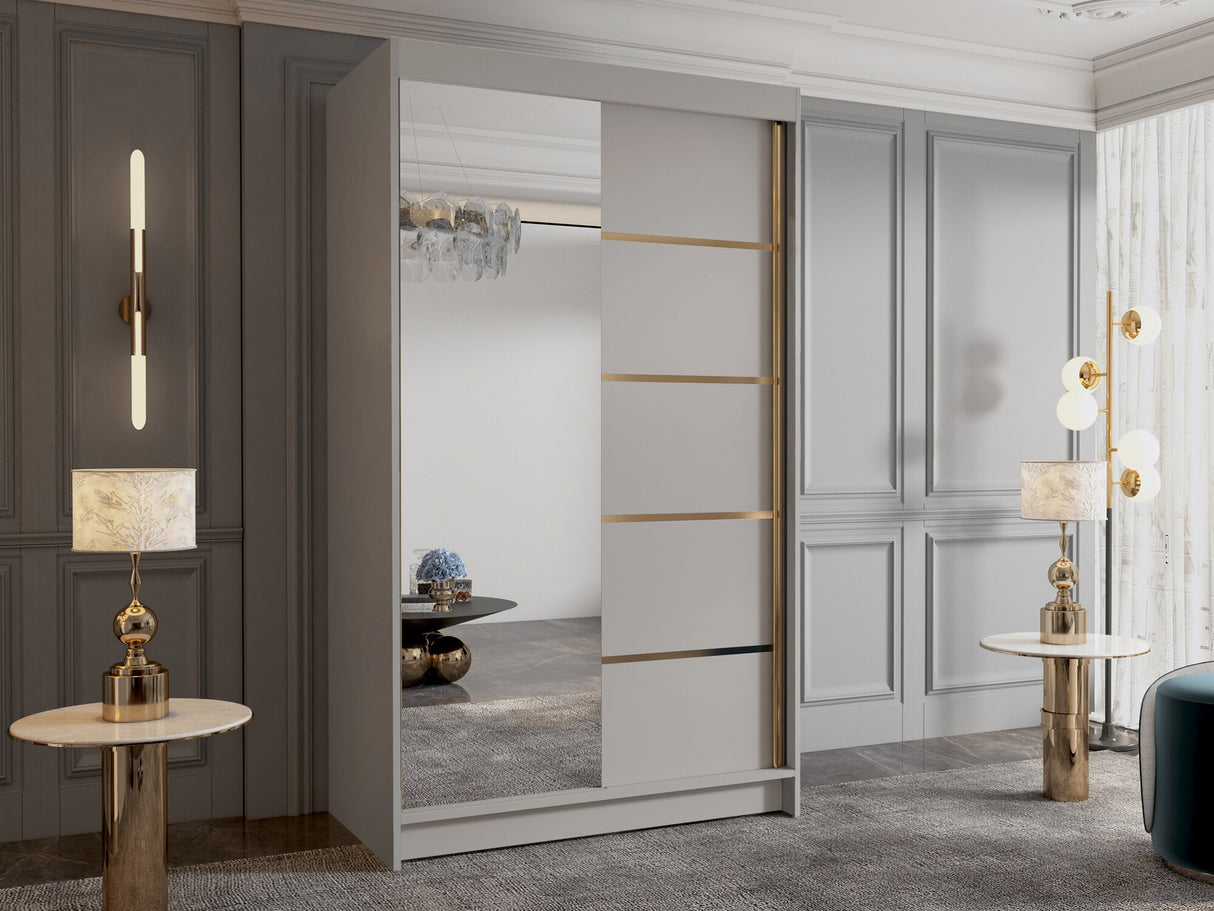 Gardróbszekrény Szafa VIGO 100 III, Szín: Kasmír, Tükör: Igen