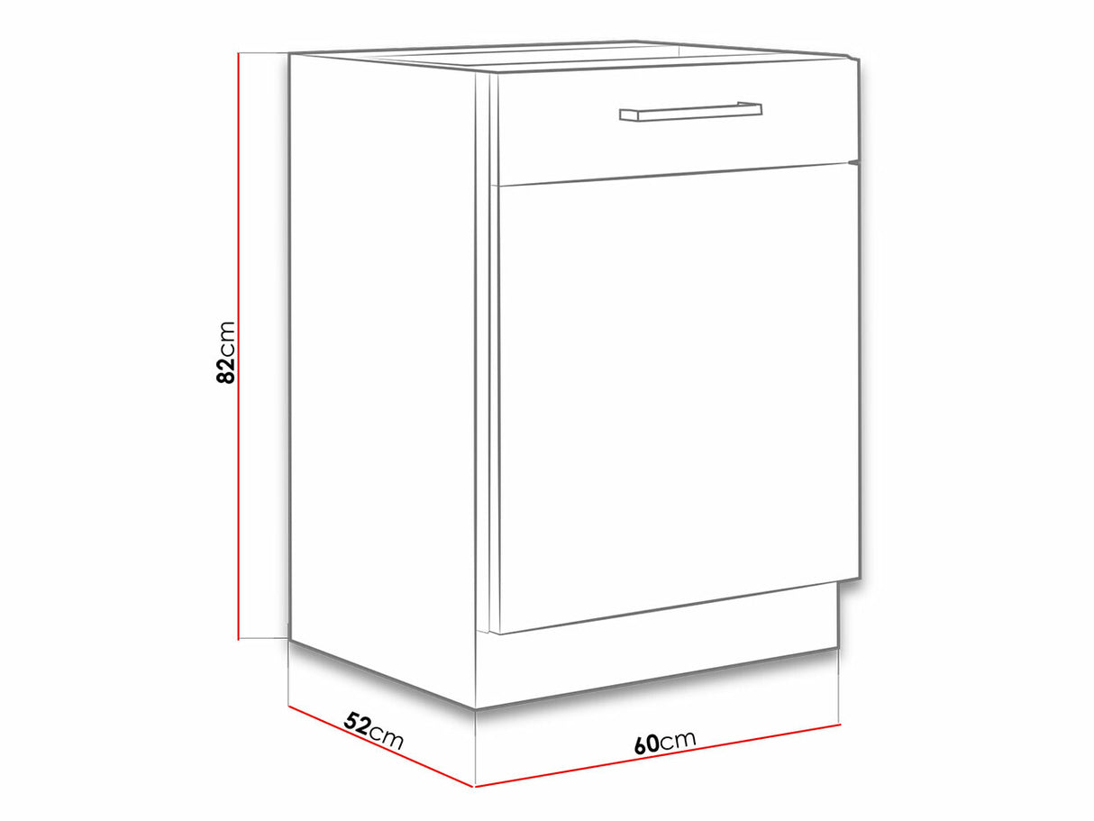 Moduláris szekrény ajtókkal Faline 60 D 1F BB (Vigo), Szín: Lándzsa tölgy + Sötét erdő