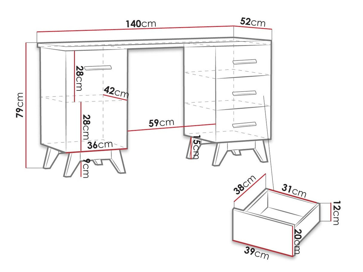 Íróasztal Sven SV12