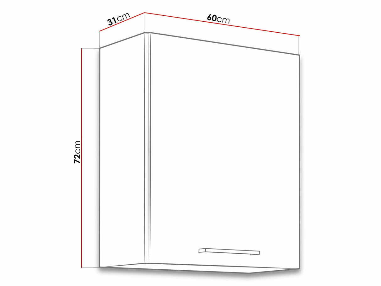 Moduláris fali szekrény Faline 60 G-72 1F (Vigo), Szín: Lándzsa tölgy + Sötét erdő