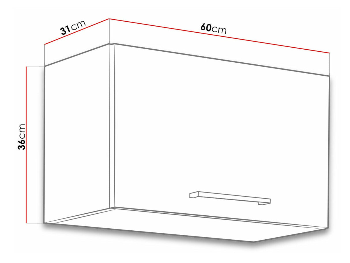 Moduláris fali szekrény Faline 60 GU-36 1F (Vigo), Szín: Lándzsa tölgy + Sötét erdő