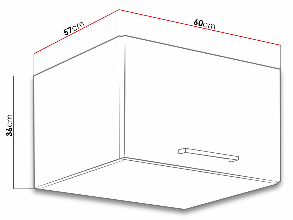 Moduláris fali szekrény Faline 60 NAGU-36 1F (Vigo), Szín: Lándzsa tölgy + Sötét erdő