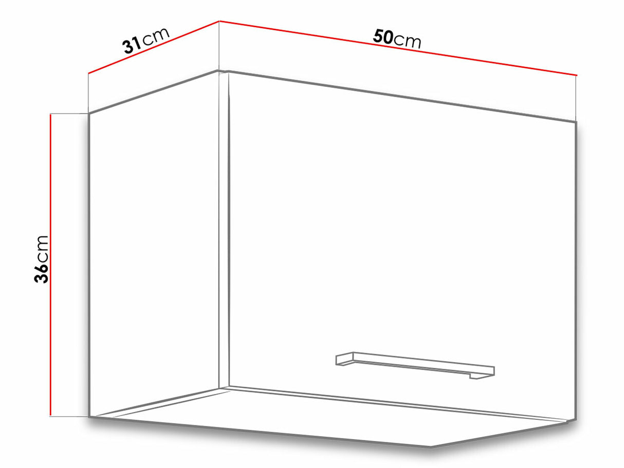 Moduláris fali szekrény Faline 50 GU-36 1F (Vigo), Szín: Lándzsa tölgy + Sötét erdő