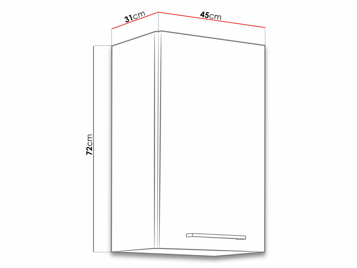 Moduláris fali szekrény Faline 45 G-72 1F (Vigo), Szín: Lándzsa tölgy + Sötét erdő