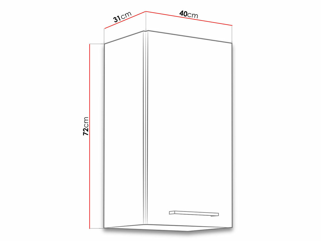 Moduláris fali szekrény Faline 40 G-72 1F (Vigo), Szín: Lándzsa tölgy + Sötét erdő