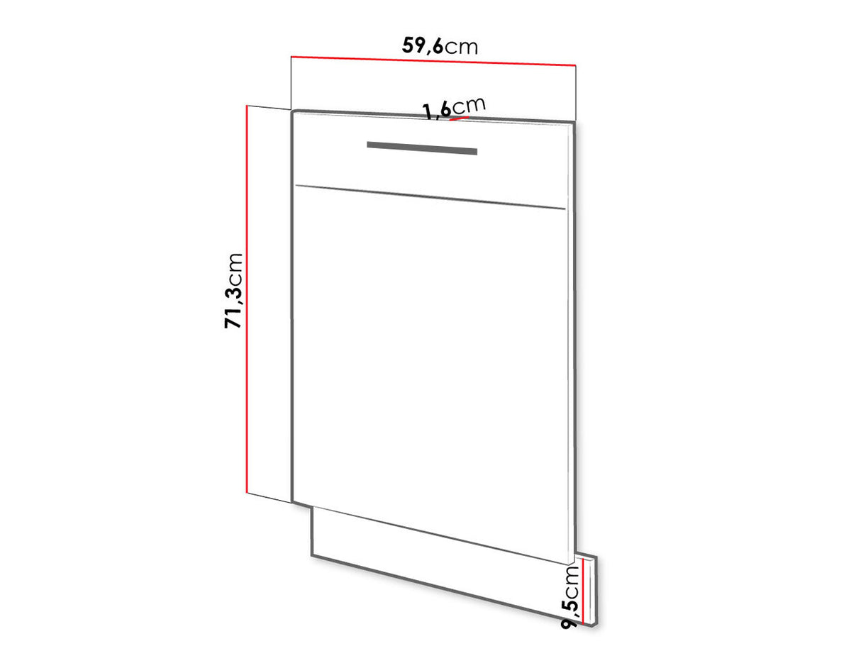 Mosogatógép ajtó Faline ZM 713 x 596 (Vigo)