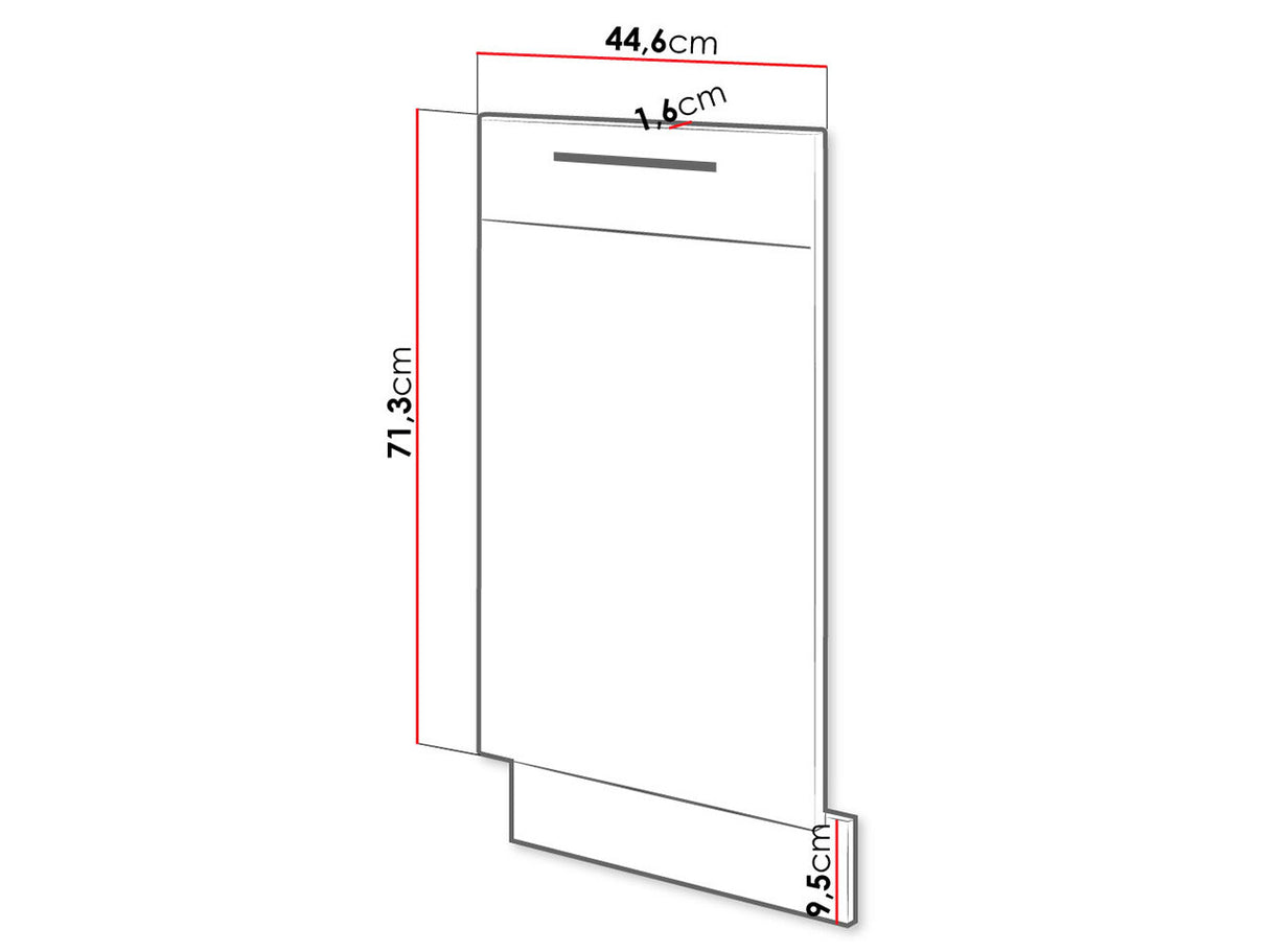 Mosogatógép ajtó Faline ZM 713 x 446 (Vigo)