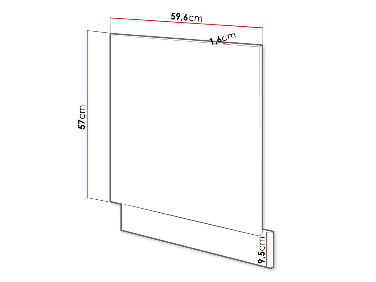 Mosogatógép ajtó Faline ZM 570 x 596 (Vigo), Szín: Lándzsa tölgy + Matera szürke
