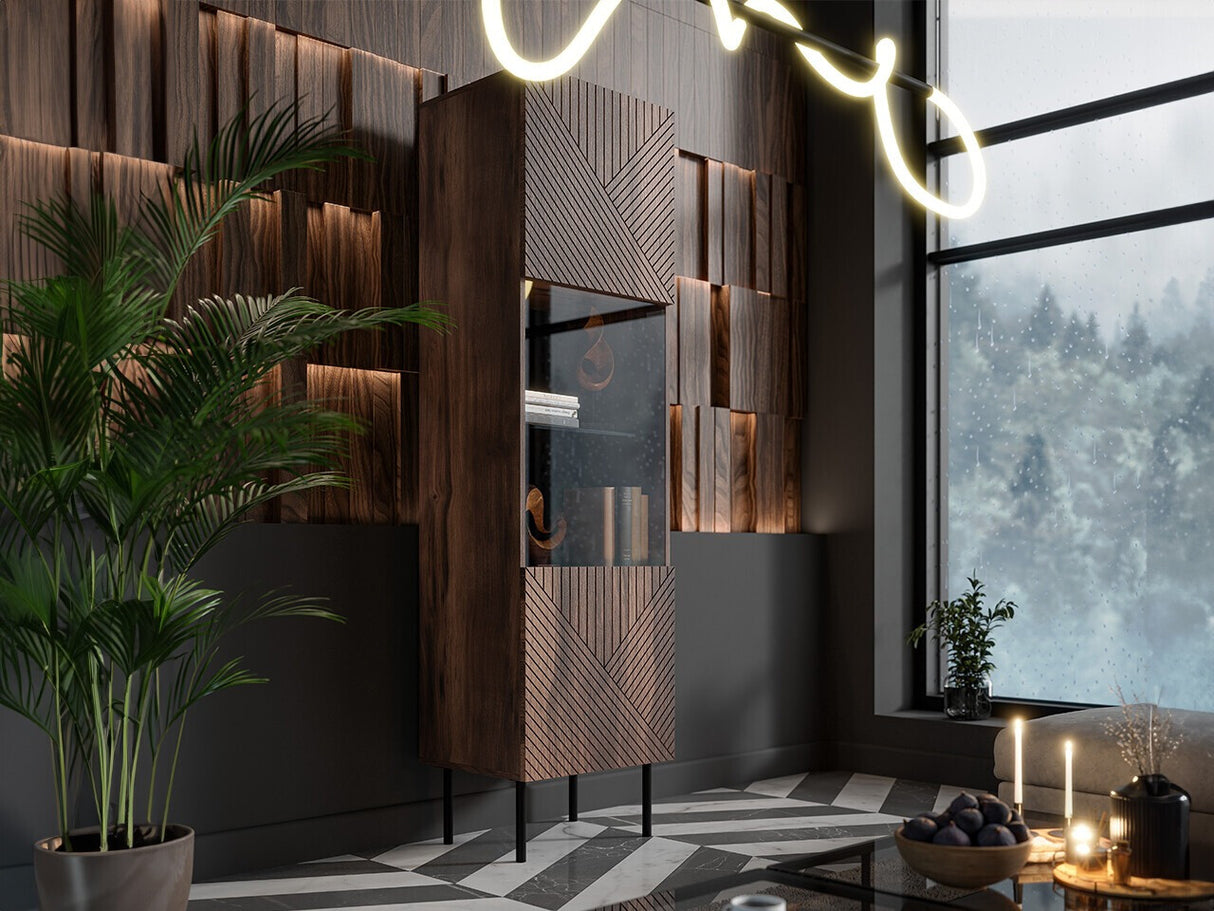 Könyvespolc Witryna ART DECO Orzech Warmia/Orzech Warmia Lakierowany 5903211332371