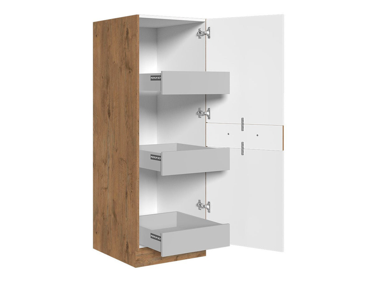 Moduláris szekrény fiókkal és ajtókkal Faline 50 DK-145 1F (Vigo), Szín: Lándzsa tölgy + Sötét erdő