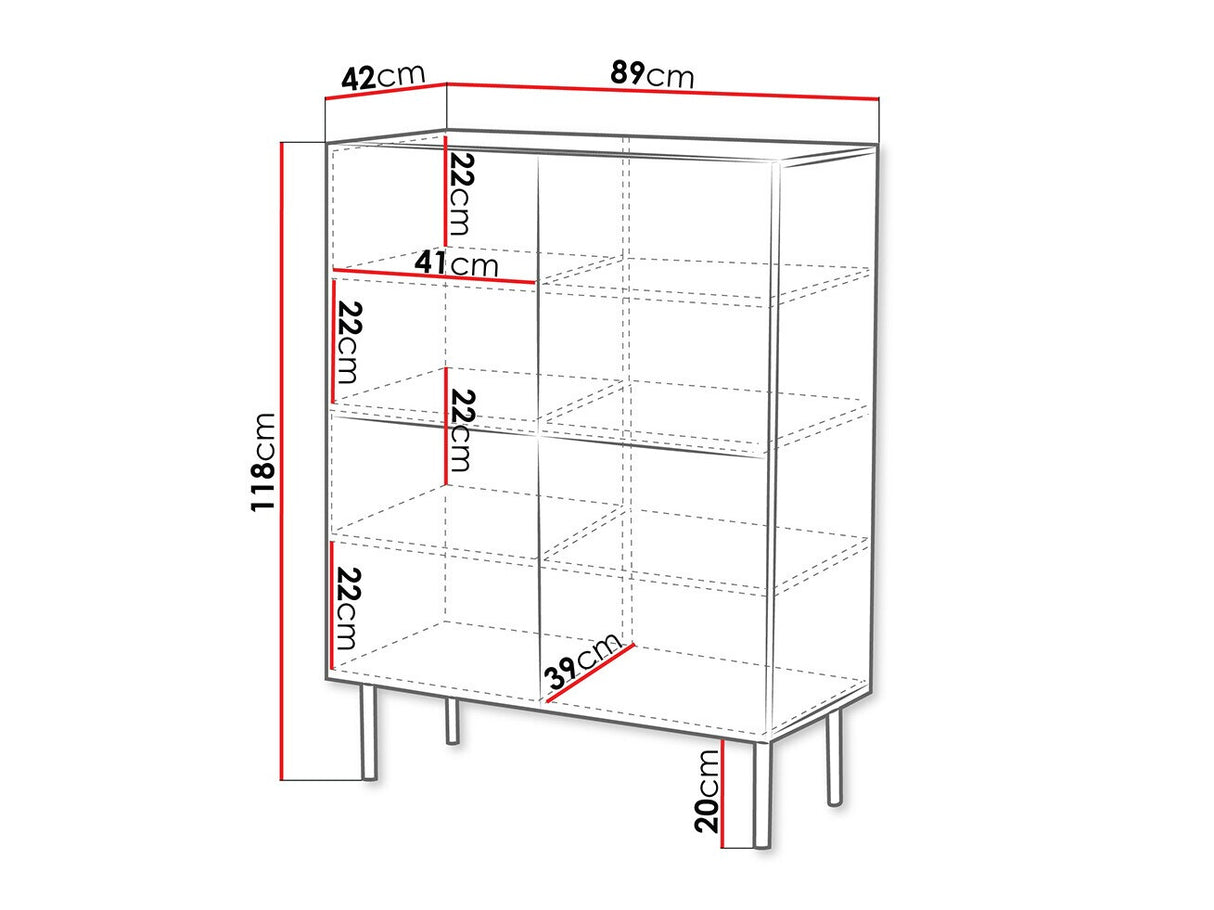 Szekrény Komoda ART DECO 4D Orzech Warmia/Orzech Warmia Lakierowany 5903211332364