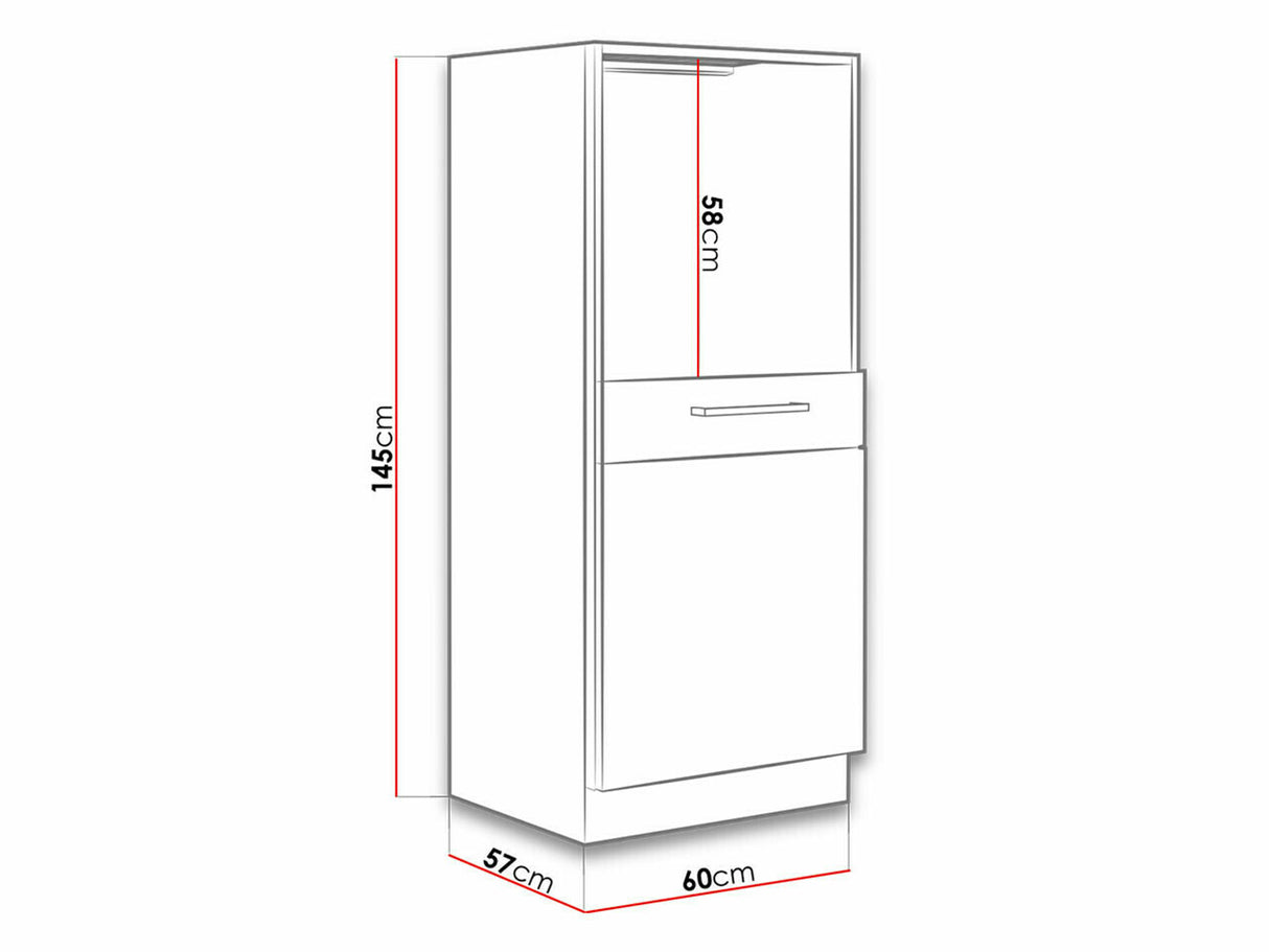 Moduláris szekrény beépített készülékekhez Faline 60 DP-145 1F BB (Vigo), Szín: Lándzsa tölgy + Sötét erdő