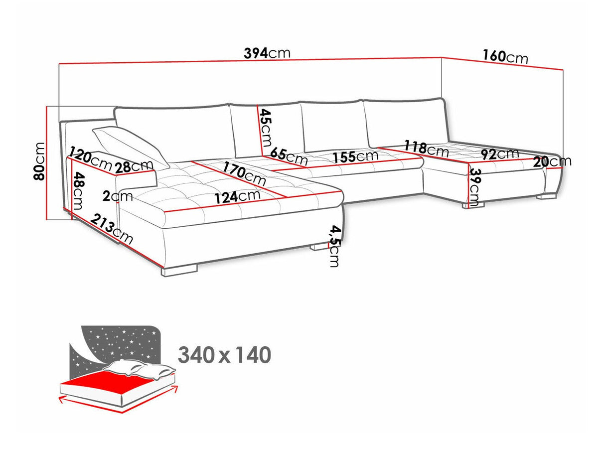 Sarokkanapé Caro (Caro), Szín: Soft 011 + Lawa 06