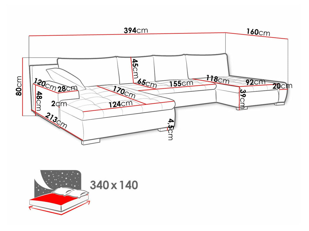 Sarokkanapé Caro (Caro), Szín: Uttario Velvet 2971 + Uttario Velvet 2959