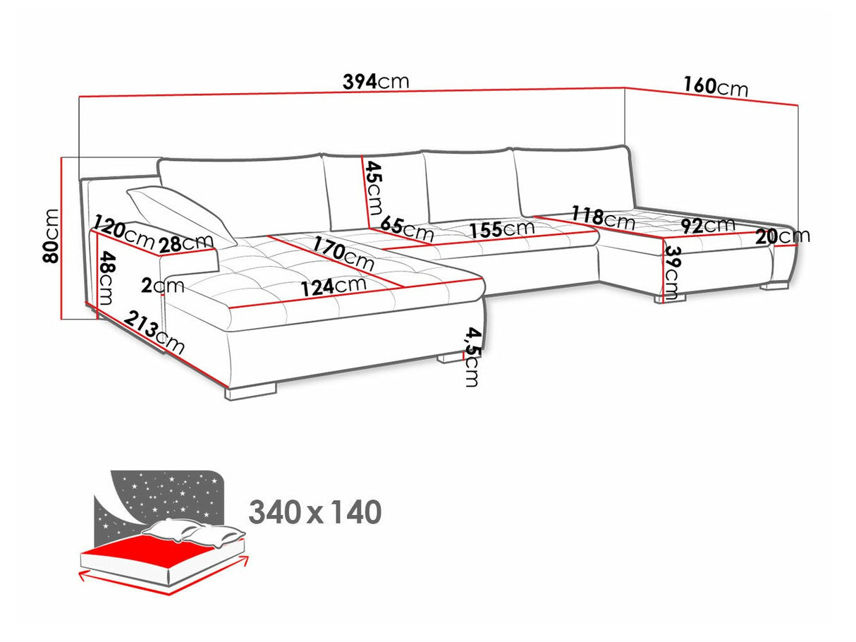 Sarokkanapé Caro (Caro), Szín: Kronos 09 + Paros 05