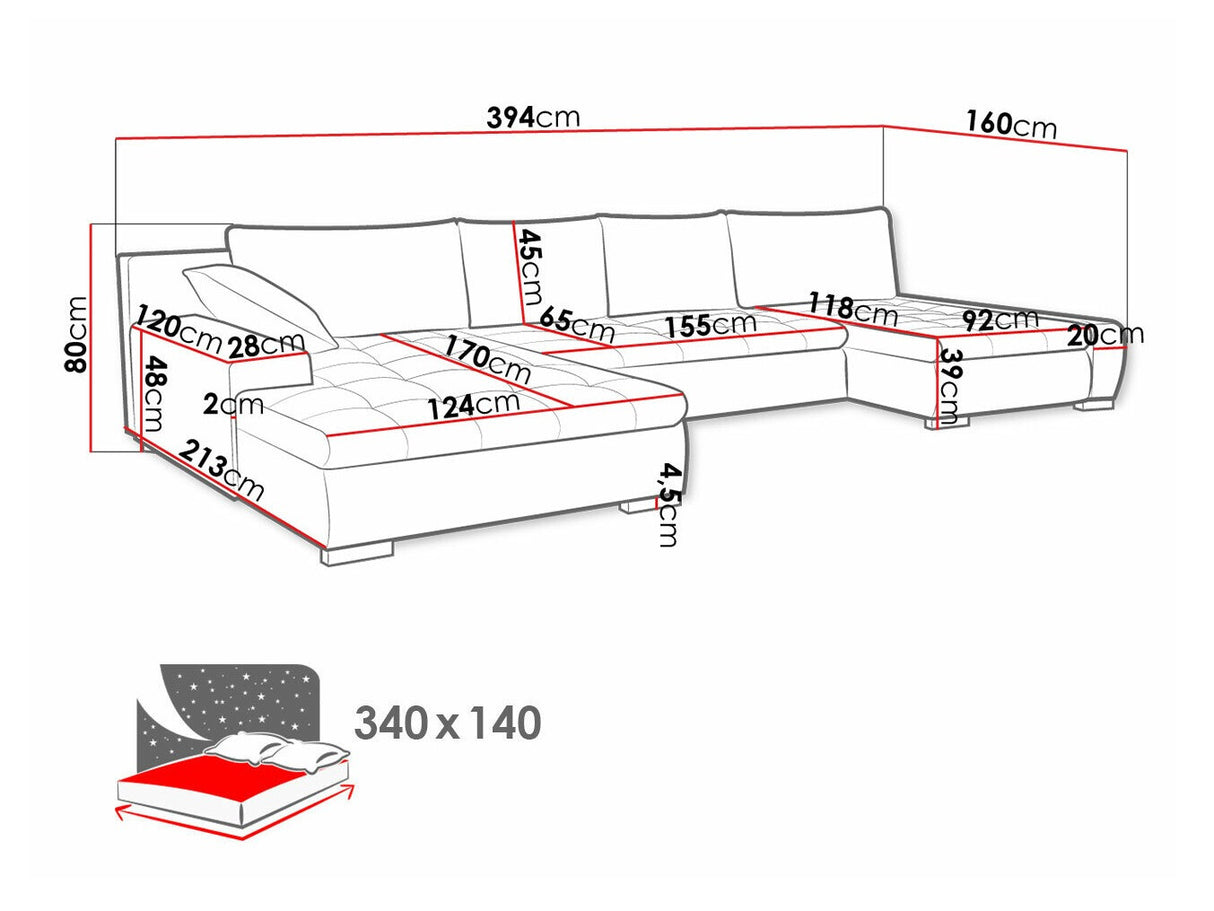 Sarokkanapé Caro (Caro), Szín: Magic Velvet 2217 + Magic Velvet 2219