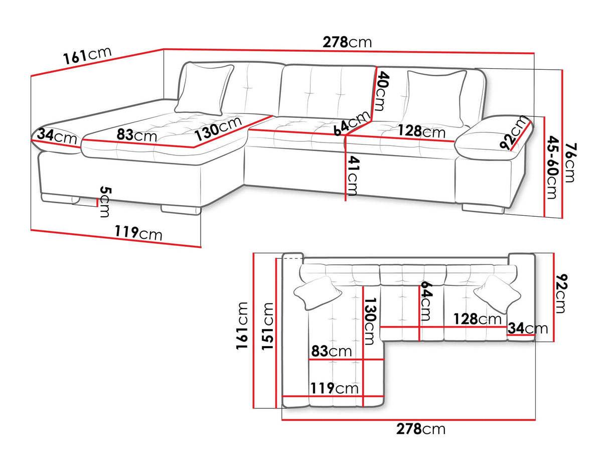Sarokkanapé Montana (Premium), Szín: Soul 20, Változatok: Balos