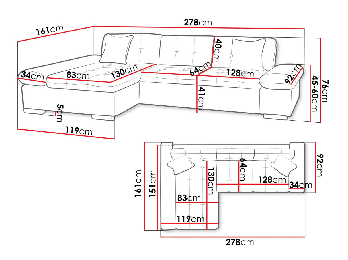 Sarokkanapé Montana (Premium), Szín: Soul 20, Változatok: Jobbos