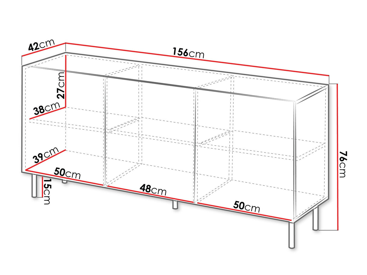 Szekrény Komoda ARUBA 3D Kasmír
