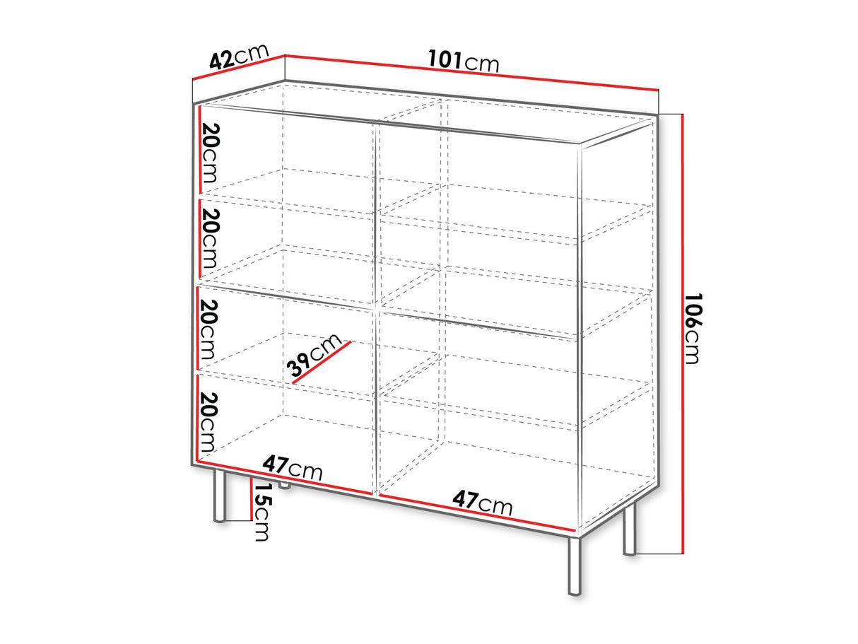 Szekrény Komoda ARUBA 4D Kasmír