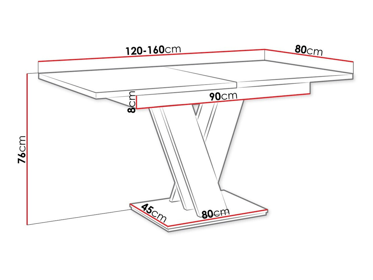 Asztal MASIV (Herkulan), Szín: Fehér + Beton