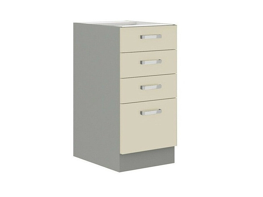 Moduláris szekrény fiókokkal Multiline 40 D 4S BB (Szürke + Fényes krém)