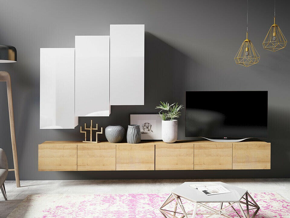 Nappali szett Calabrini (Bralani XX), Szín: Arany tölgy + Fehér