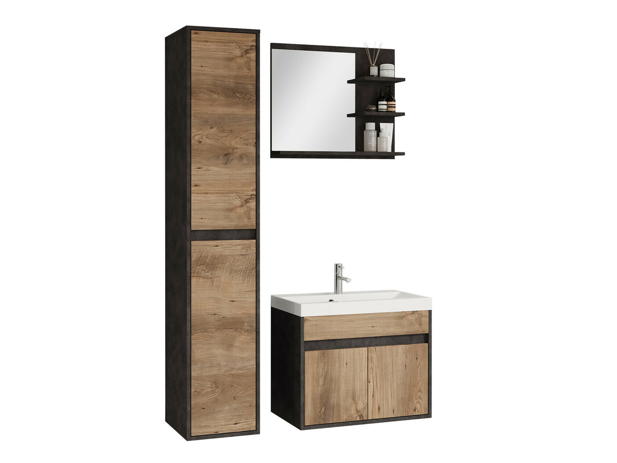 Fürdőszoba garnitúra Meble łazienkowe z umywalką CYPRUS, Szín: Matera szürke + Gesztenye