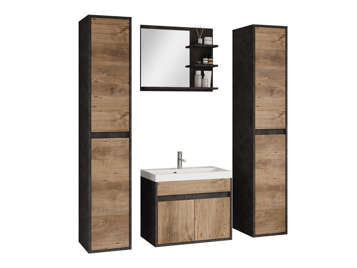 Fürdőszoba garnitúra Meble łazienkowe z umywalką CYPRUS XL, Szín: Matera szürke + Gesztenye