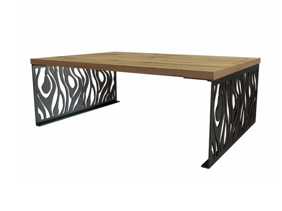 Dohányzóasztal PALES 01 (Tölgy + Matt fekete)