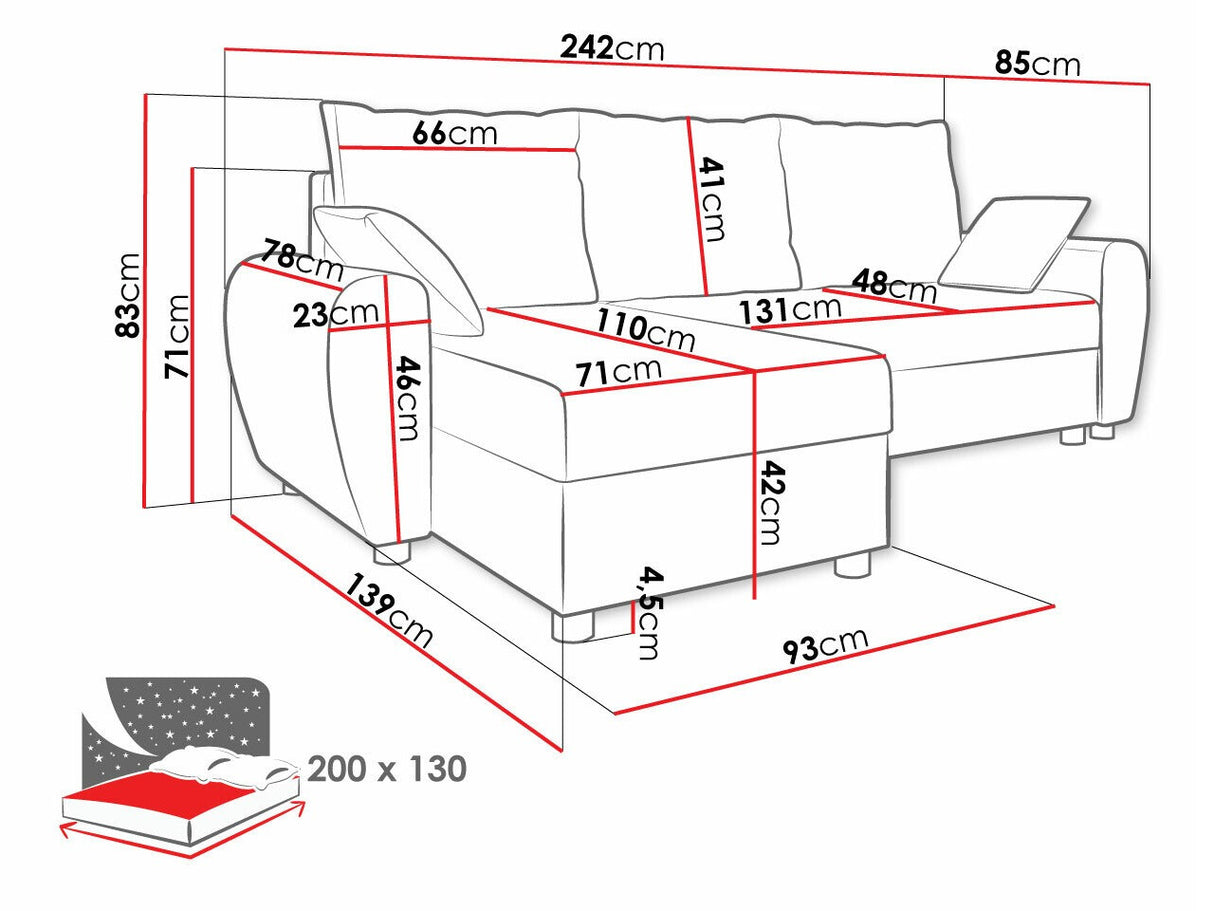 Sarokkanapé Fiona (Purtinem), Szín: Lux 06 + Lux 05