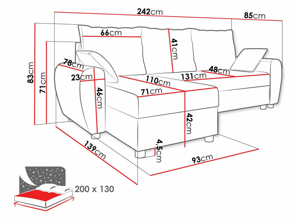 Sarokkanapé Fiona (Purtinem), Szín: Poso 01