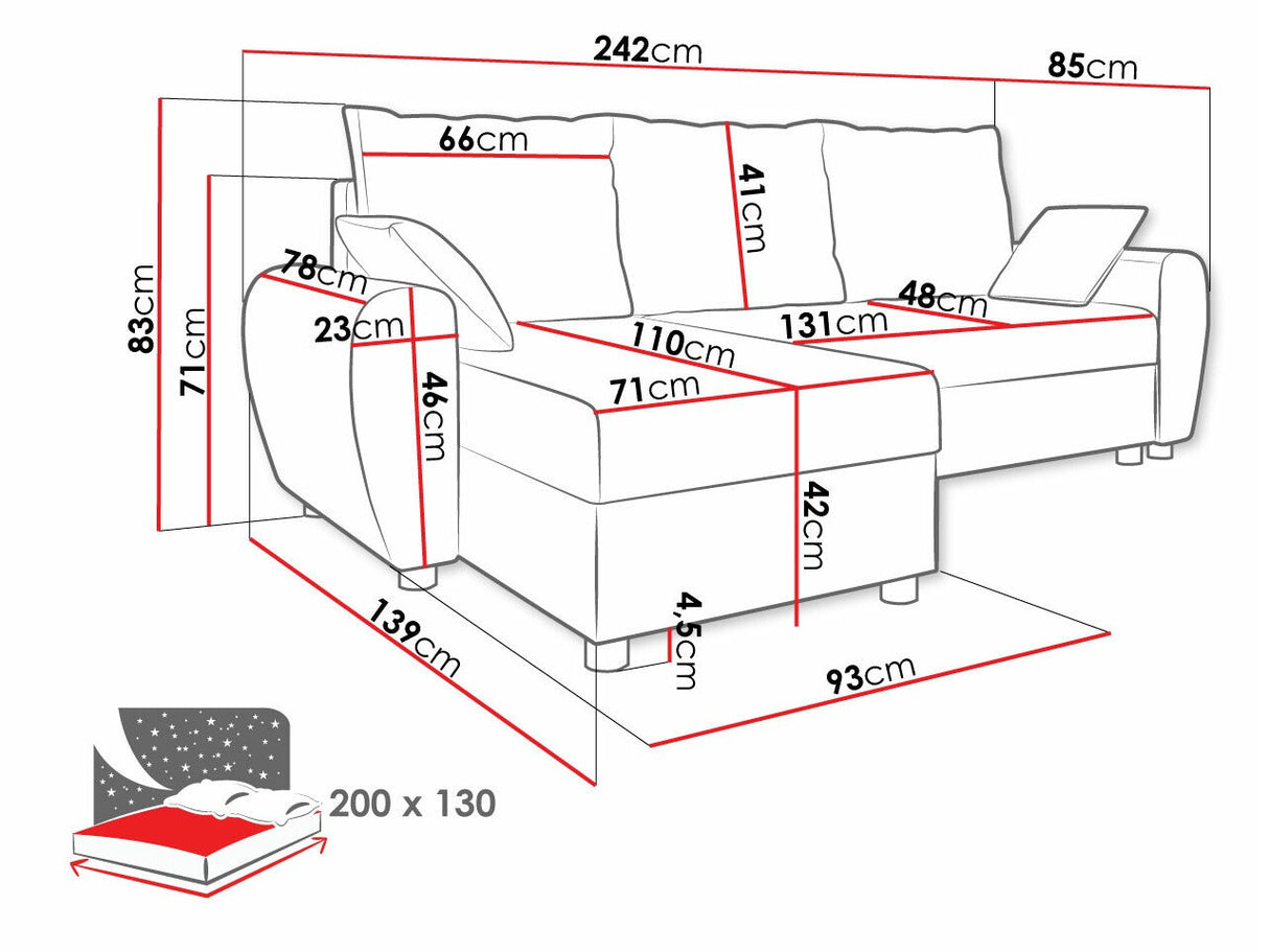 Sarokkanapé Fiona (Purtinem), Szín: Poso 14