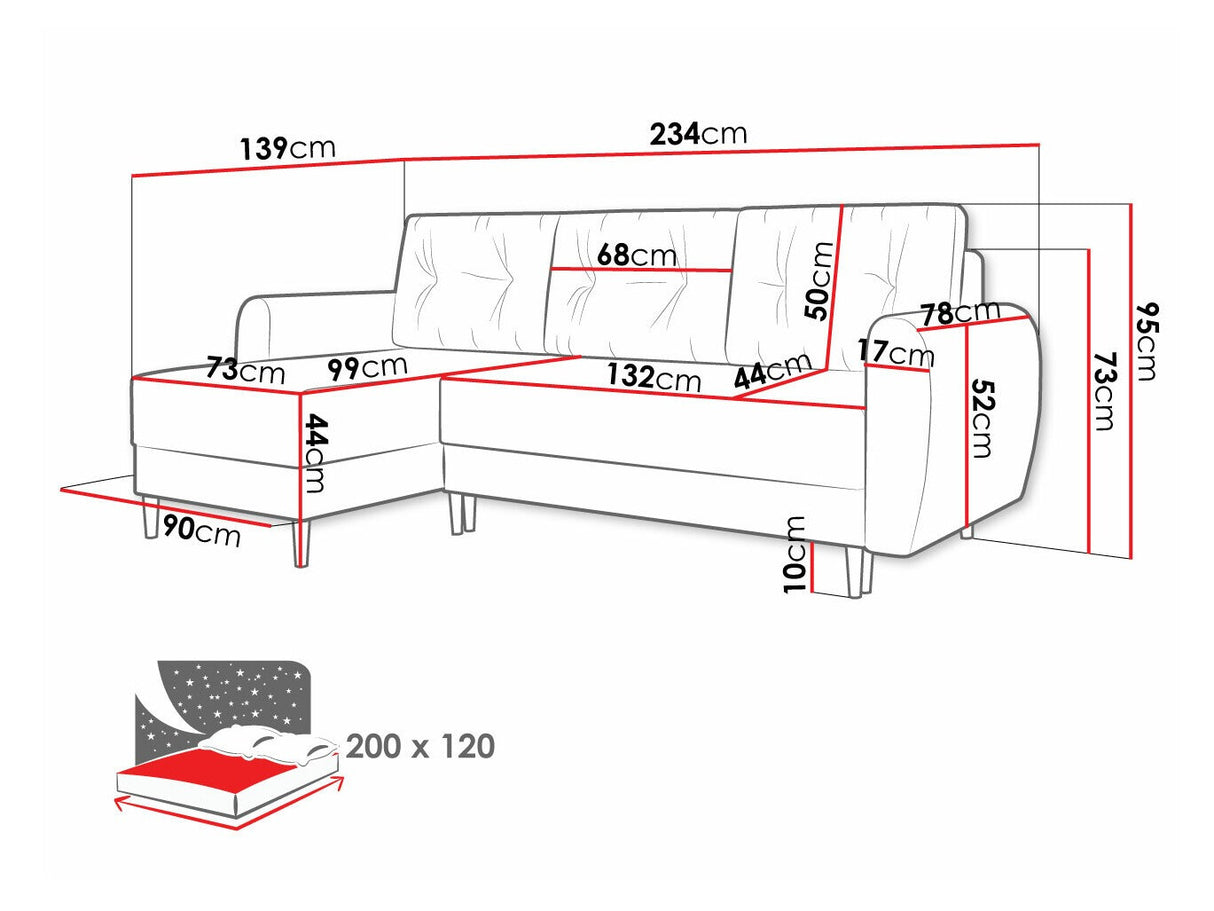 Sarokkanapé Palermo L (Kukle), Szín: Itaka 10