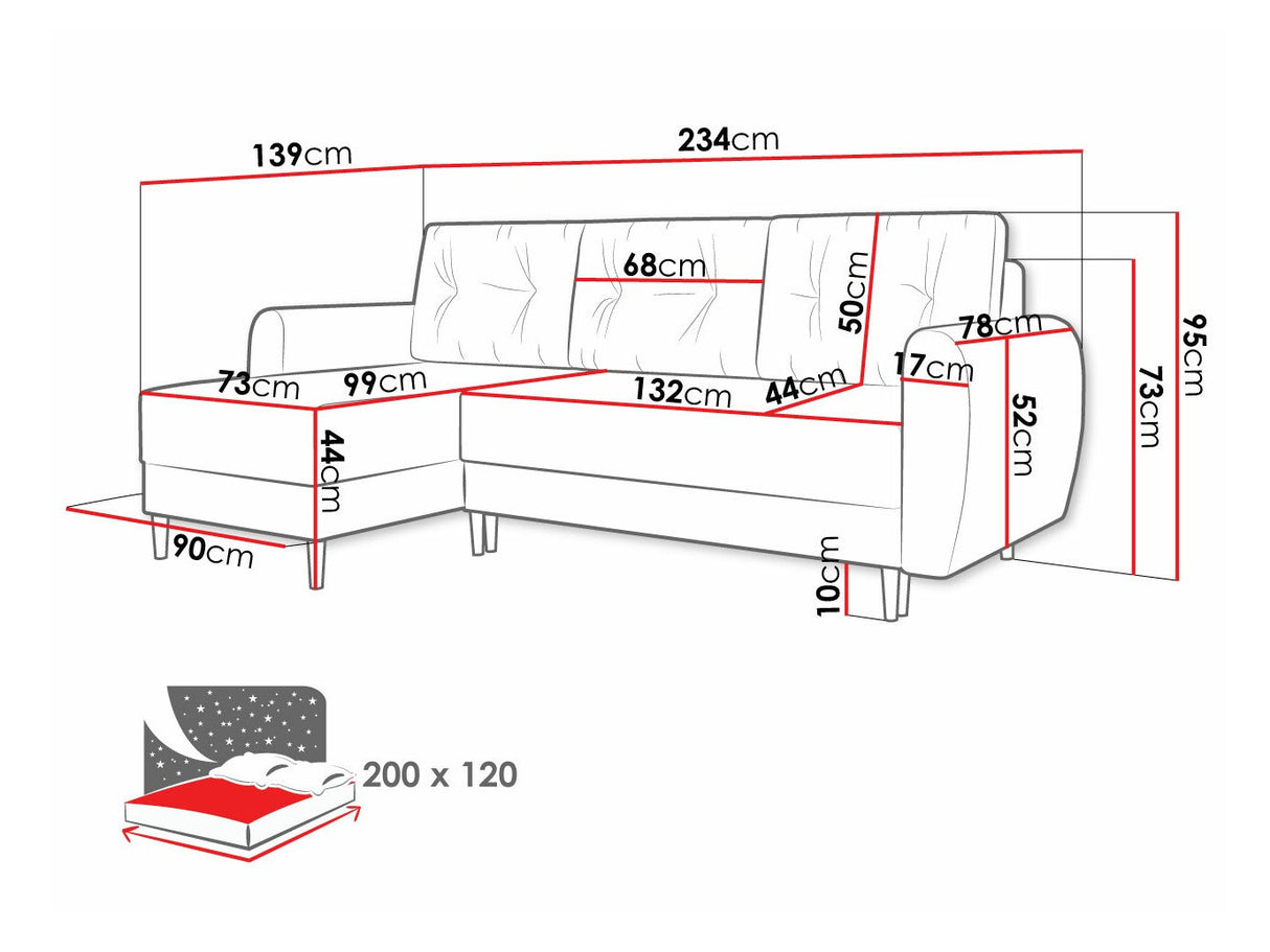 Sarokkanapé Palermo L (Kukle), Szín: Itaka 11