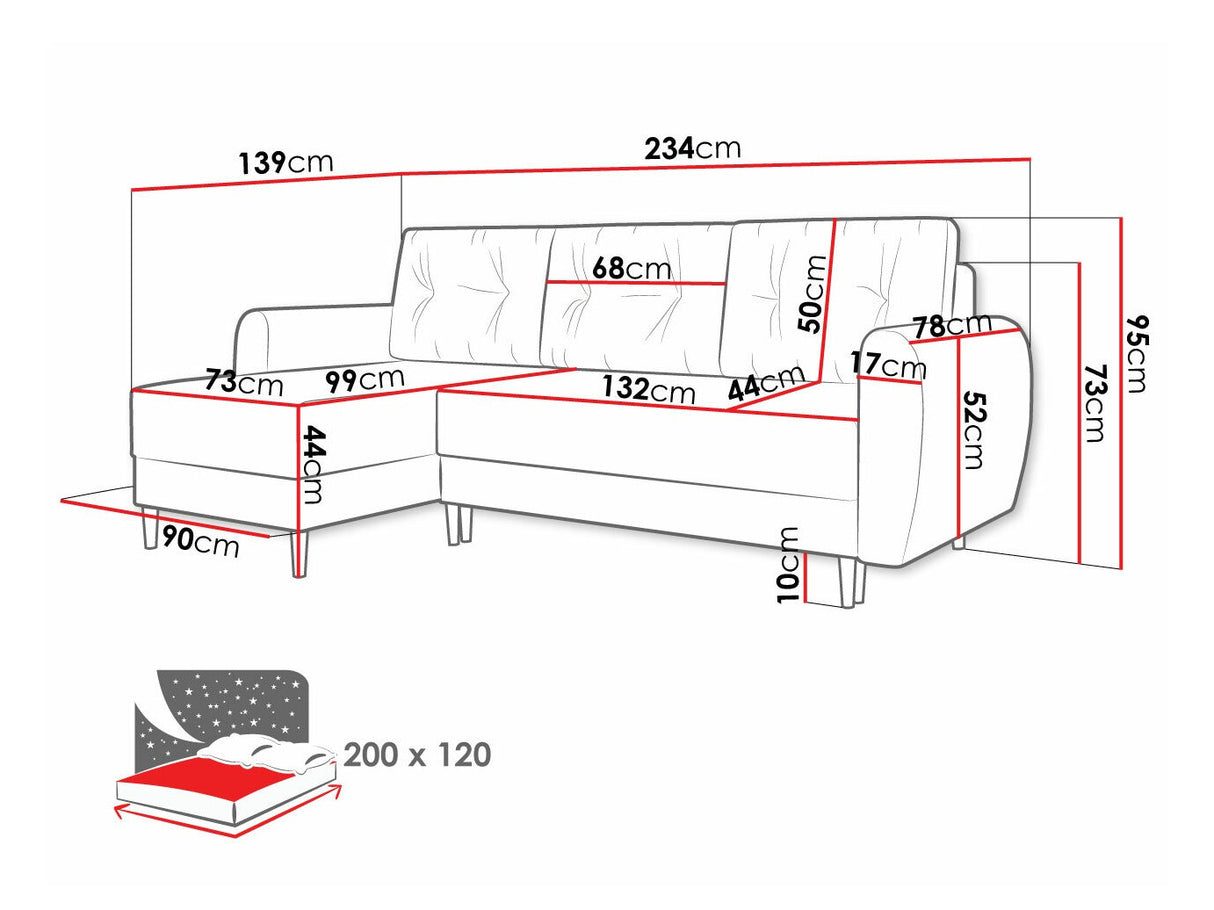 Sarokkanapé Palermo L (Kukle), Szín: Itaka 14