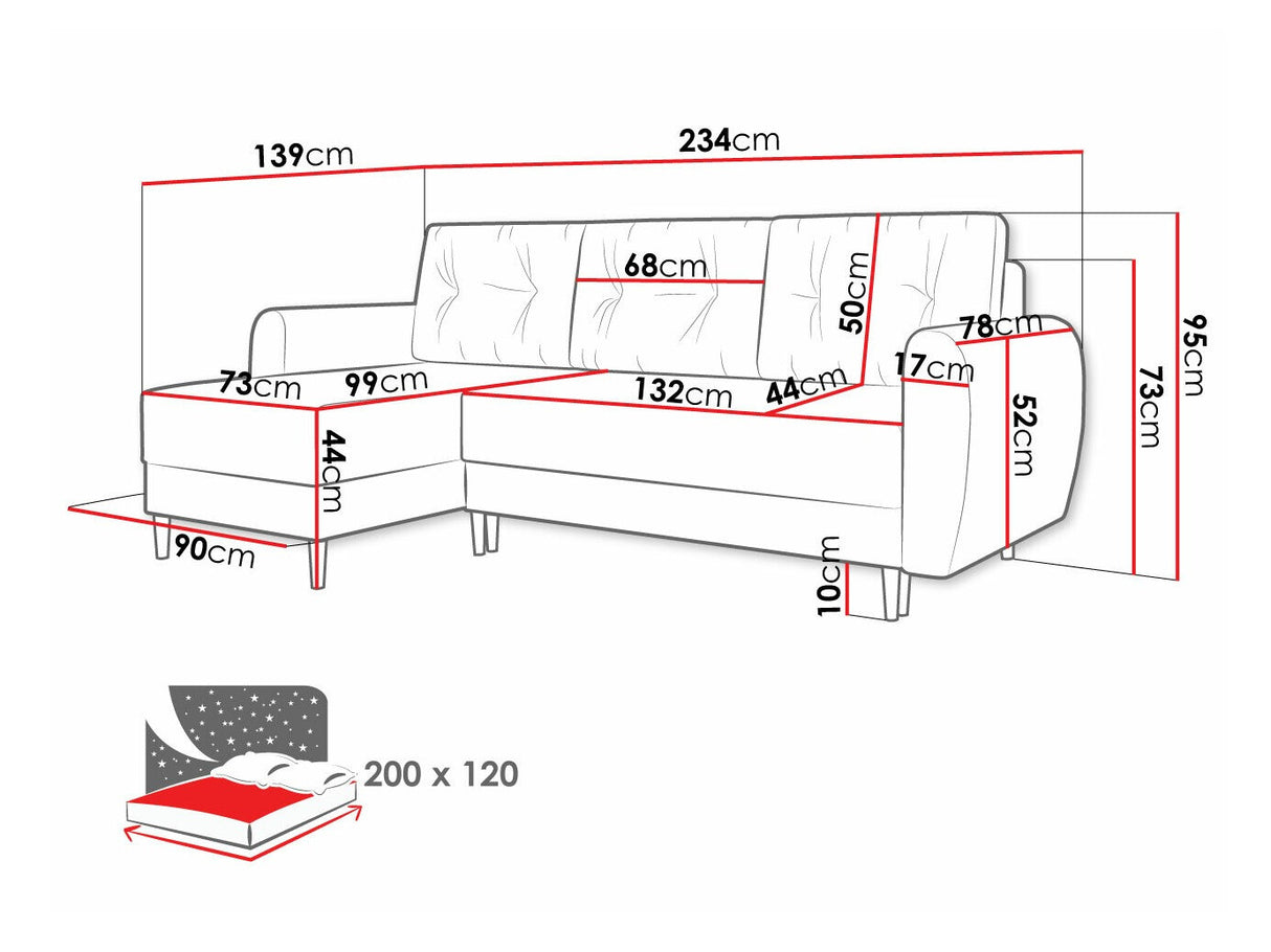 Sarokkanapé Palermo L (Kukle), Szín: Itaka 15