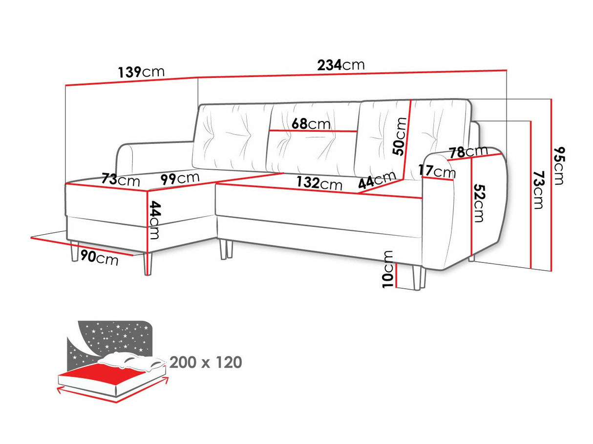 Sarokkanapé Palermo L (Kukle), Szín: Itaka 16