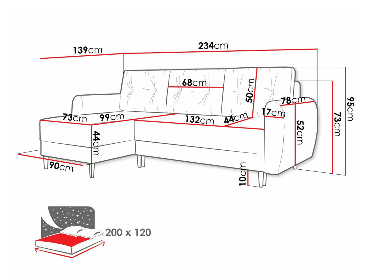 Sarokkanapé Palermo L (Kukle), Szín: Itaka 33
