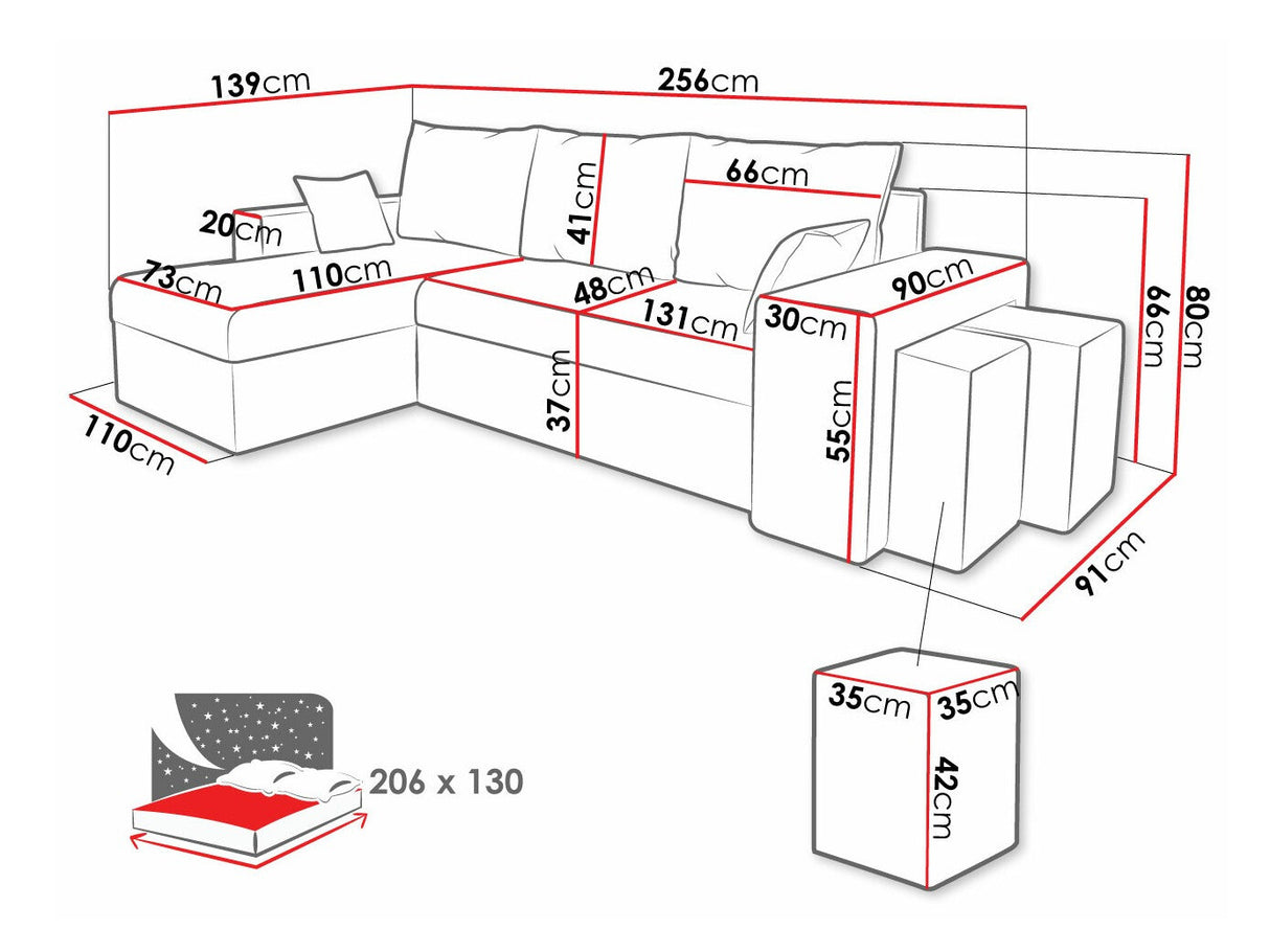Sarokkanapé Kansas (Tirozi), Szín: Mikrofaza 48 + Mikrofaza 41