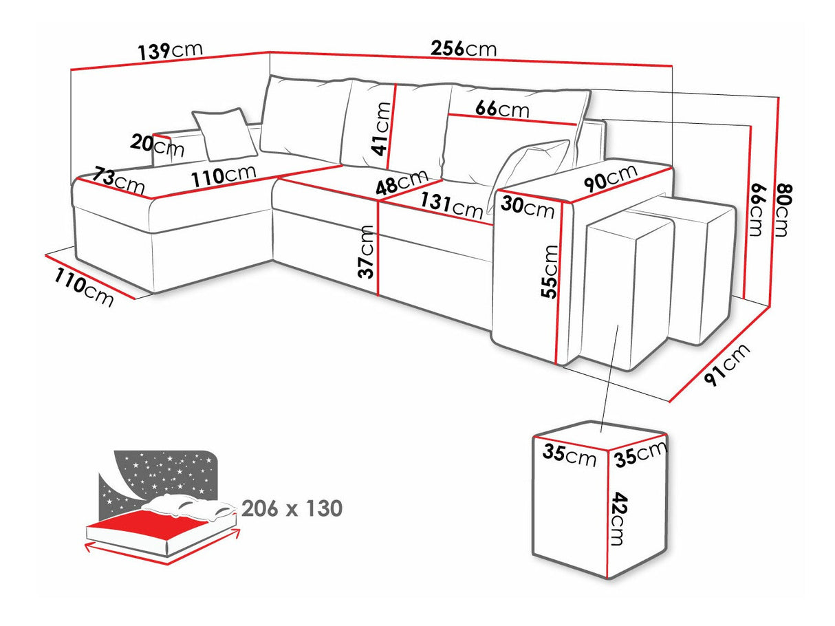 Sarokkanapé Kansas Muna Uniwersalna, Szín: Paros 06 + Kronos 07