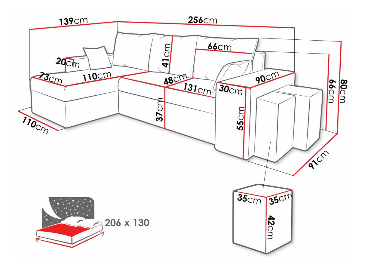 Sarokkanapé Kansas Muna Uniwersalna, Szín: Kronos 09