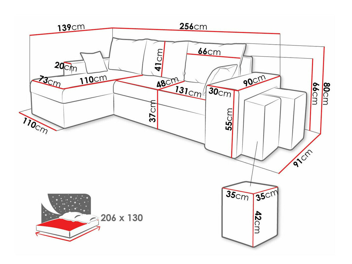 Sarokkanapé Kansas Muna Uniwersalna, Szín: Kronos 19